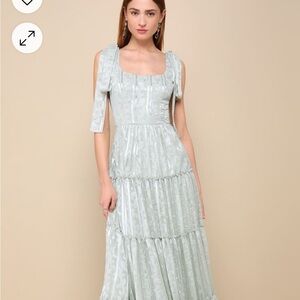 Light sage green bridesmaids dress